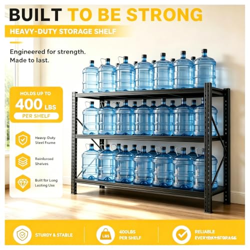 Aquarium Stand Fish Tank Stand 1600LBS Metal Shelving Adjustable Heavy Duty Storage Shelves Display Shelves Utility Shelf for Turtle Tank, Reptile Terrarium, 63" H×67" W×20" D, Black(Tank not Included) - size: 63"H × 67"W × 20"D