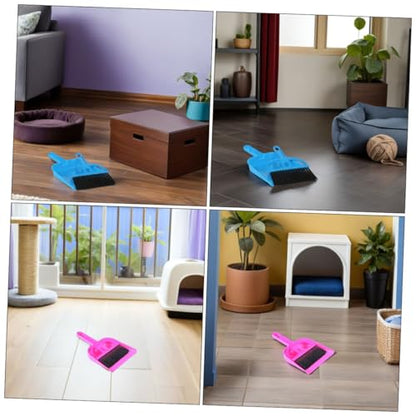 Mini Broom and Dustpan Set for Small Pet Cage Cleaning, 10pcs Pastel Pink and Blue Animal Bedding Scooper Tools for Hamsters, Chinchillas, Hedgehogs, Reptiles, and Rabbits
