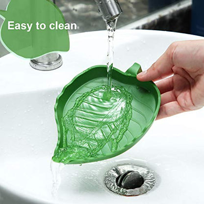 Boao 4 Pcs Leaf Reptile Water Bowl Turtle Feeding Dishes Reptile Water Bowl Pet Food Feeding Plate for Tortoise Corn Snake Crawl Pet Bearded Dragon, Lizards, Gecko Drinking and Eating, 2 Sizes