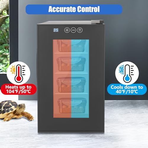 Reptile Incubator, 6.08Gal Portable Scientific Lab Incubator Digital Incubators Cooling Small Reptiles Eggs Temperature Control with LED Display & 3 Tier Removable Shelves for Hatching Chicks