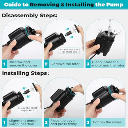fishkeeper Electric Aquarium Gravel Cleaner, 8 in 1 Automatic Fish Tank Cleaning Tools Gravel Vacuum for Aquarium, for Change Water/Wash Sand/Water Filter/Water Circulation