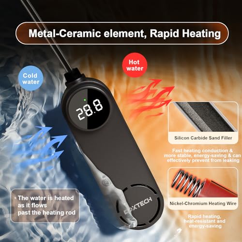 Betta Fish Tank Heater - Small Aquarium Heater | 75w for Turtle Tank with Led Digital Display, External Temperature Controller for 8 to 17 Gallon Tanks - size: 75w for 8 to 17 gallon tank