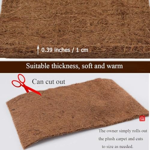 Hamiledyi Reptile Carpet Natural Coconut Fiber Tortoise Carpet Mats for Pet Terrarium Liner Reptile Supplies for Lizard Snake Chameleon Turtle Bedding Bunny Rabbit Mat (15 x Sheets) - size: 15 Packs/11.8 x 11.8 Inch