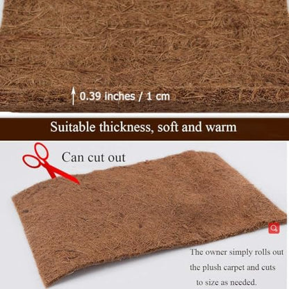 Hamiledyi Reptile Carpet Natural Coconut Fiber Tortoise Carpet Mats for Pet Terrarium Liner Reptile Supplies for Lizard Snake Chameleon Turtle Bedding Bunny Rabbit Mat (15 x Sheets) - size: 15 Packs/11.8 x 11.8 Inch