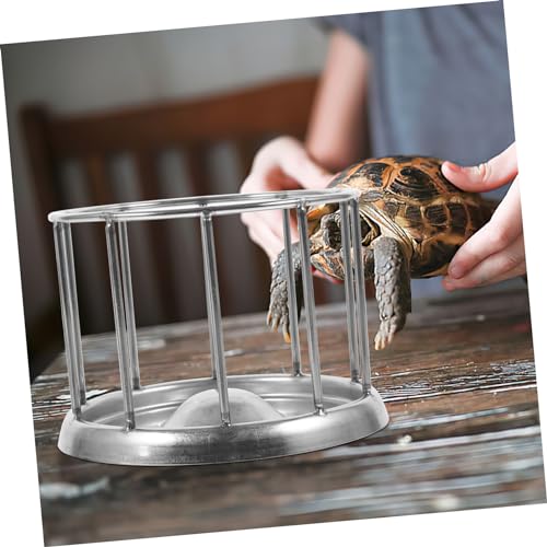 Stainless Steel Tortoise Feeding Bowl Large Capacity Silver | Pet Turtle and Reptile Use, round Dish Shape with Ample Space, Corrosion-Resistant Build for Food and Water