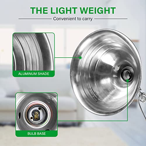 Simple Deluxe Clamp Lamp Light Socket with 8.5 Inch Aluminum Reflector, Suit for Max 150 Watt Lamp (No Bulb Included) with 18/2-Gauge 6 Feet Cord, 1-Pack - size: 8.5 Inch (150 Watts), style: 1-Pack