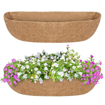 GreatBuddy 2 Pcs Coco Liners for Planters 30 Inch, Sturdy Window Box Liners, Perfect Planter Liners Replacement for The Old, 100% Natural, Easy to Straighten Out - size: 30 inch