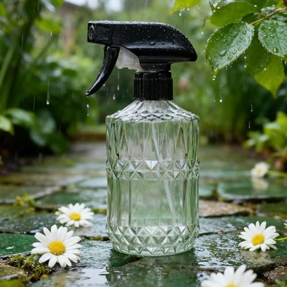 Clear Glass Handheld Spray Bottle, 2pack | 15oz Refillable Adjustable Nozzle Spray Bottle, Multi-Use Mist Sprayer for Plants, Hair, Cleaning, Gardening and Pet Care - color: Clear