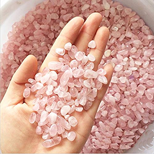 WAYBER Natural Crushed Rose Quartz Pink Crystal Decorative Stones, 1 Pound | Toxin-Free, Fade-Resistant, Ideal for Reiki Healing, DIY Crafts, Vase Filler, Aquarium & Bonsai Decoration - color: Pink, size: 1 Pound