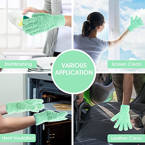 Molain Microfiber Dusting Gloves, Reusable Washable Cleaning Gloves Mittens for Plants House Cleaning Car Blinds Lamps…