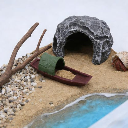 4 Pcs Cricket Feeder Hermit Crab Hideout Climbing Toy Terrarium Decoration for Hermit Crab Snail Cricket Insects