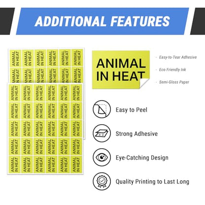 1.5 inch - Animal in Heat Labels (Fluorescent Yellow/Black, 600 Labels) Animal in Heat Stickers for Animal Breeders or Veterinary Offices - size: 600 Stickers