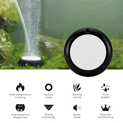 hygger Aquarium Air Stone, Bubble Stone Fish Tank Oxygen Ultra Silent Deep Dissolving Oxygen Diffuser Kit for Aquarium Fish Tank and Hydroponic - size: 2 Inch