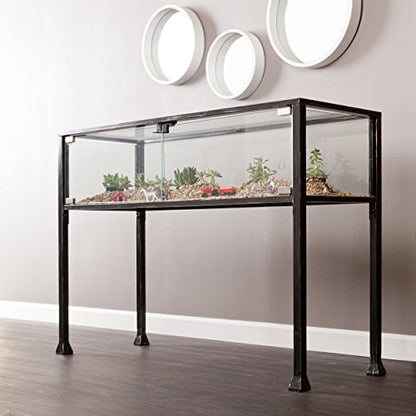 SEI Furniture - Terrarium Display Console - Transitional Design, Black Finish - Ideal for Entryway, Living Room (CK8863) - style: Console Table