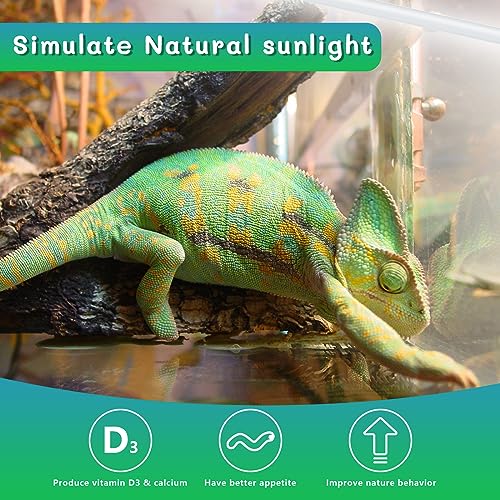 T5 UVB Reptile Light 24W 5.0,UVA UVB Light Bulb for Reptiles,2 Pack Reptile UVB Lamp Tube for Bearded Dragon - size: 2 pack T5 Tube-24W 5.0