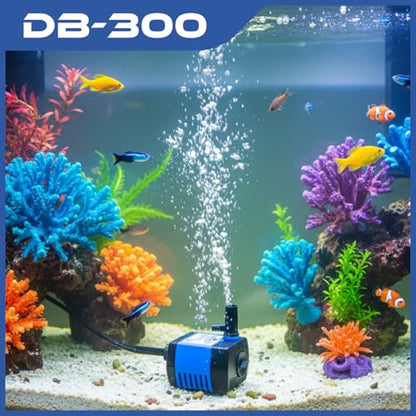 66 GPH Submersible Water Pump - Adjustable Quite Aquariums, Fountains, Hydroponics, and Pond Pump, 1.9 ft Lift, 2.5W - 2 Pack - color: Blue; 2 Pack, size: 66 GPH
