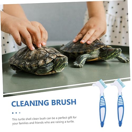 MERRYHAPY 2pcs Portable Turtle Shell Cleaning Brush Efficient Dirt Remover for Aquatic Turtles Compact Design with Dual-Head for Easy Use Enthusiasts - color: Blue