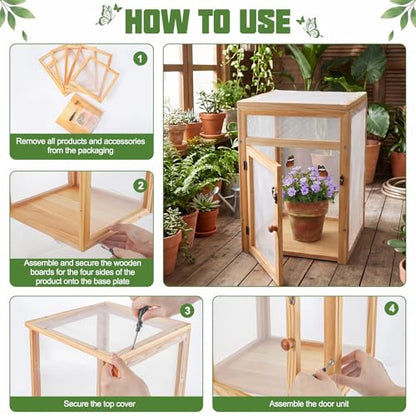 Wooden Butterfly Habitat Cage Kit Monarch Caterpillar Enclosure with Mesh Tent & Wood Frame, Detachable Insect Observation House for Kids Outdoor Garden(15.7") - size: 15.7"