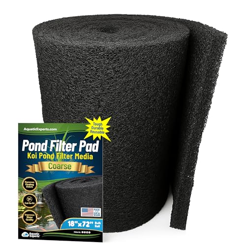 Aquatic Experts Classic Koi Pond Filter Pad COARSE – Bulk Roll Pond Filter Media, Rigid Ultra-Durable Latex Coated Fish Pond Filter Material US (18" x 72", Coarse (Black)) - size: 18" x 72"