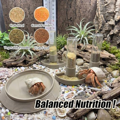 4-in-1 Hermit Crab Feeding Station - Integrated Nutrition and Hydration Center，3D-Printed Tank Accessories Made from Safe Materials, Suitable for Hermit Crabs and Small Reptiles. - color: Wood Tone