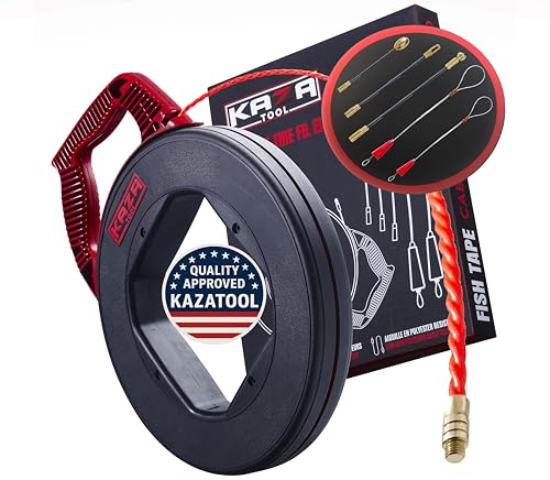Fish Tape Wire Puller 100Ft x 4mm in Polyester | Better Than Fiberglass | Electrical Cable Fishing Tools | Snake Rod Electric Tool to Through Wall | Non-Conductive | Flexible & Strong - size: 30m