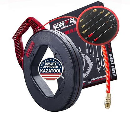 Fish Tape Wire Puller 100Ft x 4mm in Polyester | Better Than Fiberglass | Electrical Cable Fishing Tools | Snake Rod Electric Tool to Through Wall | Non-Conductive | Flexible & Strong - size: 30m