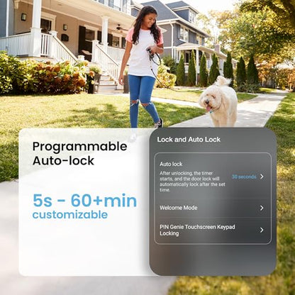 Lockly Secure Pro Wi-Fi Smart Lock with Handle | Keypad Keyless Entry Door Lock with Fingerprint,App Remote Control, Works with Alexa and Google, Auto Lock - color: Satin Nickel