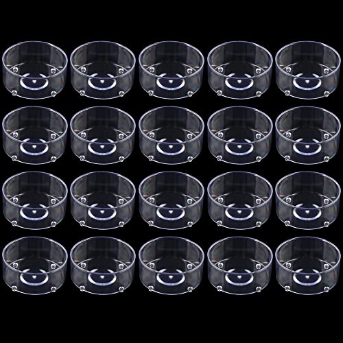 20 Pcs Small Reptile Feeding Bowl Plastic Water Bowl Food Dish for Spider Tarantula Small Reptile Lizard Gecko (Small: 1.43" D, 0.68" H)