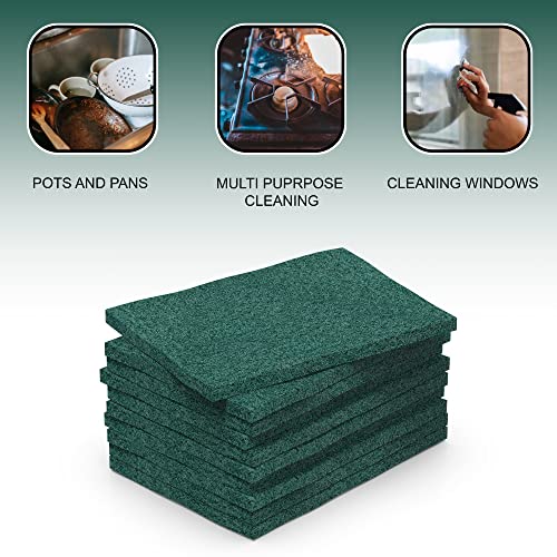 100-Pack Heavy Duty Green Scouring Pads 4x6 Inch | Reusable Non-Scratch Scrub Pads for Kitchen, Dishes, Pots, Pans, Grills & Household Cleaning | Multipurpose Scrubbers for Tough Stains - size: 3 X 4 100 Pack