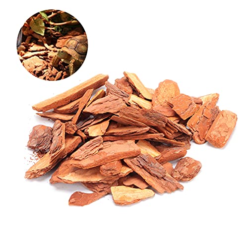 Tyenaza Reptile Bark Bedding, Bedding Pine Bark Granule Bedding Reusable Pine Chips Substrate, Reptile Breeding Bedding Habitat Decor for Geckos, Lizards, Turtles Snakes (Large Particles 250g) - size: Large particles 250g