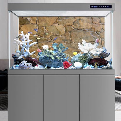 AWERT Stone Aquarium Background Rocky Fish Tank Background Rock Terrarium Background 48x24 inches Vinyl - size: 48x24in/120x60cm