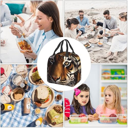 Insulated Lunch Bag Bengal Tiger Lunch Box for Women Men Reusable Leakproof Lunch Cooler Bag for Office Picnic - color: Bengal Tiger