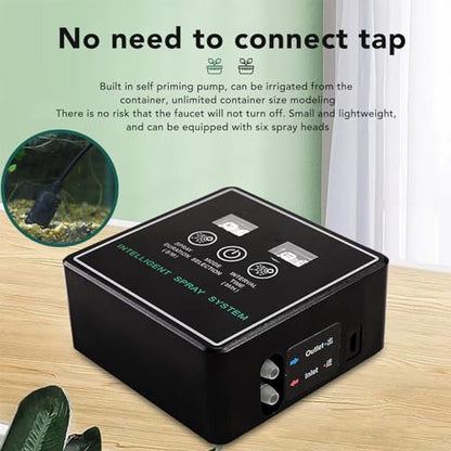 Reptile Fogger Smart Spray System, Automatic Timing Humidifier with 360 Degree Adjustable Misting Nozzles, Reptile Mister for Terrarium Rainforest Habitat
