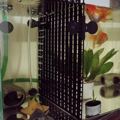 2PCS Fish Tank Dividers Lid, Aquarium Grid Bottom Isolation Tray Board, Plastic Egg Crate - color: Black, size: 2PCS