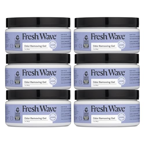 Fresh Wave Lavender Odor Removing Gel, 7 oz., Pack of 6 - Safer Odor Absorbers for Home, Natural Plant-Based Odor Eliminator, Every 7 oz. lasts 15-30 Days, For Cooking, Trash & Pets - size: 7 Fl Oz (Pack of 6)