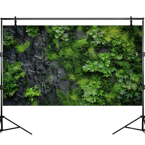 Rock Wall Texture Aquarium Background Green Moss on Black Rock Wall Fish Tank Background Nature Green Moss Fern Reptile Tank Background Rock Texture Reptile Habitat Terrarium Background 48x18in - color: Black_Green, size: 48(W)x18(H)inches/ 120(W)*45cm(H)