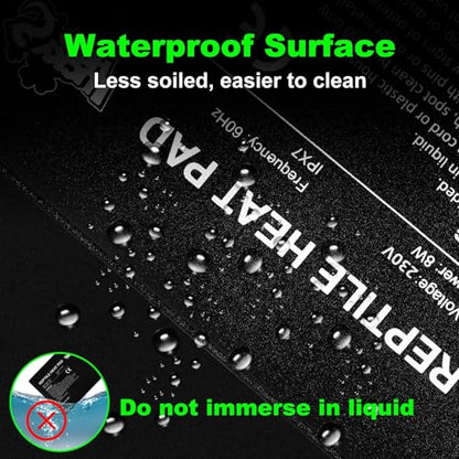 LUCKY HERP Reptile Heat Pad 8x12 Inch 16w, Under Tank Terrarium Heating Pad with Adjust Knob, Reptile Heat Mat for Turtle, Lizard, Hermit Crab, Frog, Snake - size: 8x12 Inch