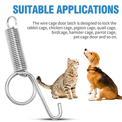 Anxingo 30 Pcs Spring Cage Latch Door Spring Hook Metal Finger for Fixing Rabbit, Dog, Cat, Birds,Rodents, Guinea Pig, Hamster, Parrot Hedgehog Cage Door