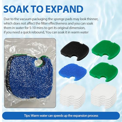 Replacement Canister Filter Pads Compatible with SUNSUN HW-304B/404B/704B/3000 CF500 and Also fit Polar Aurora 525gph Aquarium Filter Media Generic Floss - Aquarium Filter Media Sponge Foam