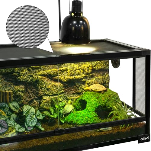 Glass Reptile Terrarium, 32"x16"x16" Bearded Dragon Tank with One-Hand Opening Front Doors, Top and Front Ventilation, Reptile Lounge Habitat for Bearded Dragon Ball Python Snake Gecko - style: 32"x16"x16"(36 Gal)