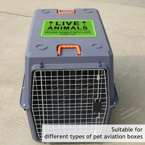 Live Animals Stickers for Pet Crate – 250Pcs Fluorescent Handling Labels for Pet Shipping, Airline Cargo, Breeder Transport, Animal Rescue & Veterinary Clinic – Please Handle with Love