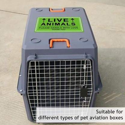 Live Animals Stickers for Pet Crate – 250Pcs Fluorescent Handling Labels for Pet Shipping, Airline Cargo, Breeder Transport, Animal Rescue & Veterinary Clinic – Please Handle with Love