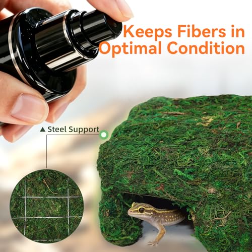 Small Green Reptiles Cave Hideout, Lizard Moss Hide | Safe Shelter, Handmade Snake Cave Hideout Hut for Themed Terrarium Ideal for Gecko Hamster Snake Rest & Hide