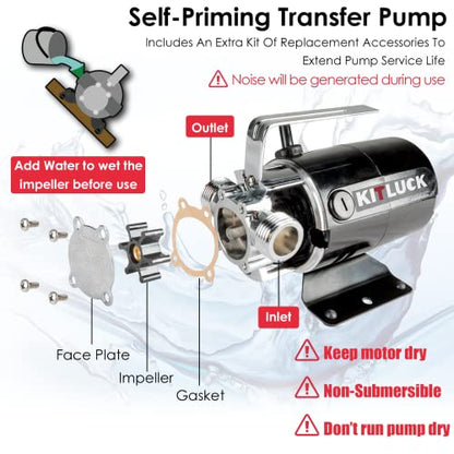 Water Transfer Pump, 115V 1/10HP 330GPH Utility Water Pump Electric With 6ft Suction Hose Kit, Portable Small Water Pump For Pool Draining, Removing Water From Rain Barrel, Aquariums, etc. - style: 1/10HP