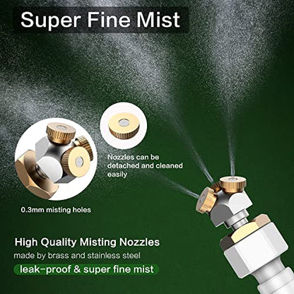HAOWIN Upgraded Misters for Outside Patio, 3 Nozzles Fine Mist Leakproof 6.6FT Aluminum Bendable Hose Mister, Misting System for Patio Misters for Cooling Outdoor Greenhouse Chicken Coop Trampoline