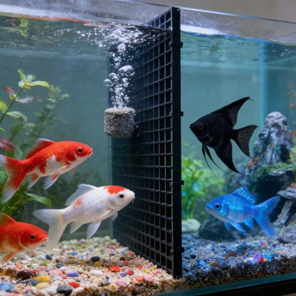 12 Pcs Aquarium Fish Tank Divider, Plastic Egg Crate Grid Divider Tray,Egg Crate for Mixed Breeding Light Diffuser(Black 30 * 15cm/11.81 * 5.9" -4.5mm Hole - color: Black, size: 30*15cm/11.81*5.9" -4.5mm Hole
