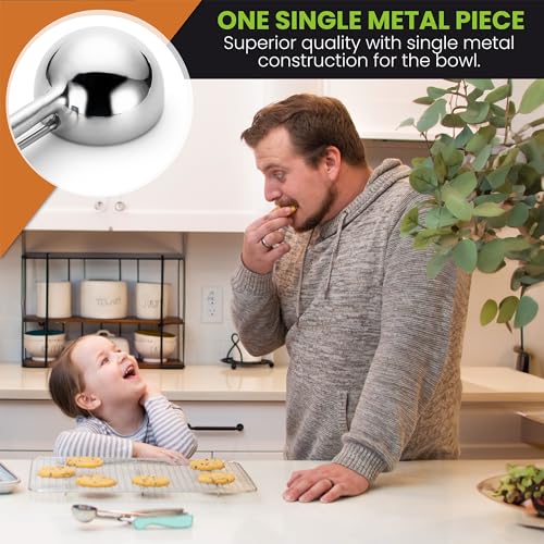 Spring Chef Small Stainless Steel Melon Baller Scoop, #60, 1 Tbsp, Mint | Cookie Scoop for Baking with Soft Grip & Trigger Release, Melon Scooper, Small Ice Cream Scoop, 1 Tablespoon, Dishwasher Safe - color: Mint, size: #60 - Small - 1 Tbsp