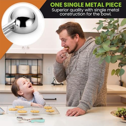 Spring Chef Small Stainless Steel Melon Baller Scoop, #60, 1 Tbsp, Mint | Cookie Scoop for Baking with Soft Grip & Trigger Release, Melon Scooper, Small Ice Cream Scoop, 1 Tablespoon, Dishwasher Safe - color: Mint, size: #60 - Small - 1 Tbsp
