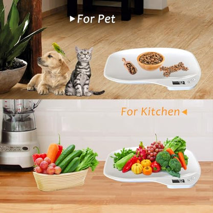 Small Animal Digital Scale, 14" x 10" Pet Weighing Scale Max 33lbs | Small Pet Scales for Weighing with LCD Display, Hamster Kitten Puppy Scale, Electronic Kitchen Food Scale, for Newborn Pets