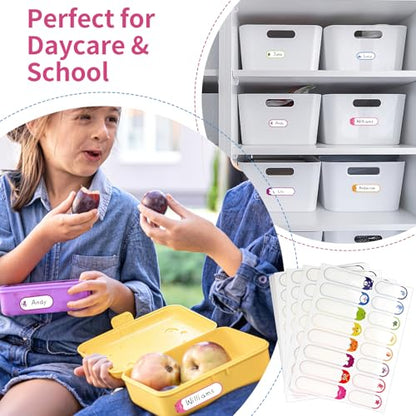 480 Pcs Waterproof Labels for Kids Stuff Daycare Name Bottle Essentials | Animal Self-Adhesive Baby Water Bottle Stickers for School Supply, Self-Laminating Write-on, Reusable Washable - style: Animal